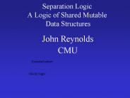 Separation Logic A Logic of Shared Mutable Data Structures