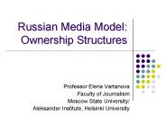 Russian Media Model: Ownership Structures
