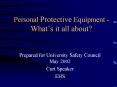 Personal Protective Equipment - What PowerPoint PPT Presentation