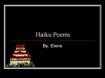 Haiku Poems