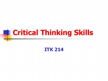 Critical Thinking Skills