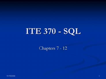ITE 370 SQL