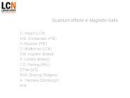 Quantum effects in Magnetic Salts
