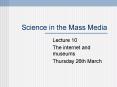 Science in the Mass Media PowerPoint PPT Presentation