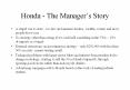 Honda - The Manager PowerPoint PPT Presentation