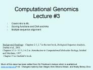 Computational Genomics Lecture