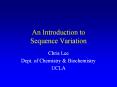 An Introduction to Sequence Variation PowerPoint PPT Presentation