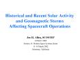 Historical and Recent Solar Activity and Geomagnetic Storms Affecting Spacecraft Operations PowerPoint PPT Presentation