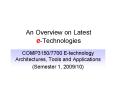 An Overview on Latest eTechnologies PowerPoint PPT Presentation