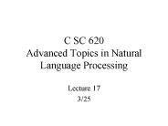 C SC 620 Advanced Topics in Natural Language Processing