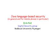 Java language-based security (in general and for mobile phones in particular)