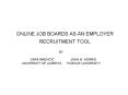 ONLINE JOB BOARDS AS AN EMPLOYER RECRUITMENT TOOL PowerPoint PPT Presentation