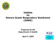 Update on Severe Acute Respiratory Syndrome SARS PowerPoint PPT Presentation