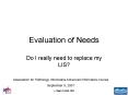 Evaluation of Needs PowerPoint PPT Presentation