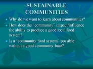 SUSTAINABLE COMMUNITIES