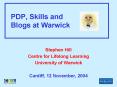 PDP, Skills and Blogs at Warwick PowerPoint PPT Presentation