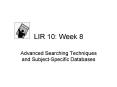 LIR 10: Week 8 PowerPoint PPT Presentation