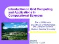Introduction to Grid Computing and Applications in Computational Sciences PowerPoint PPT Presentation