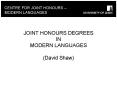 CENTRE FOR JOINT HONOURS MODERN LANGUAGES PowerPoint PPT Presentation