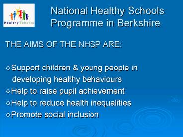 National Healthy Schools Programme in Berkshire