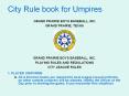 City Rule book for Umpires PowerPoint PPT Presentation
