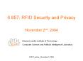 6.857:%20RFID%20Security%20and%20Privacy PowerPoint PPT Presentation