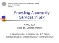 Providing Anonymity Services in SIP PowerPoint PPT Presentation