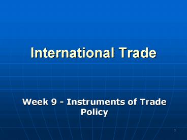 International Trade