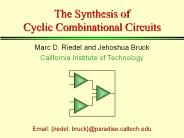 The Synthesis of Cyclic Combinational Circuits