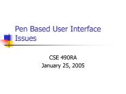 Pen Based User Interface Issues