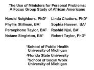 The Use of Ministers for Personal Problems: