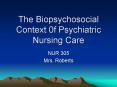 The Biopsychosocial Context 0f Psychiatric Nursing Care PowerPoint PPT Presentation