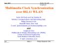 Multimedia Clock Synchronization over 802.11 WLAN PowerPoint PPT Presentation