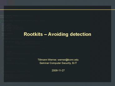 Rootkits 