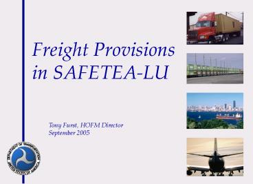 Freight Provisions in SAFETEALU