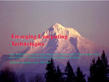 817-Emerging Computer Technologies