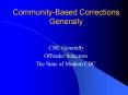 CommunityBased Corrections Generally PowerPoint PPT Presentation