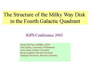 The Structure of the Milky Way Disk