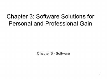 Chapter 3: Software Solutions for Personal and Professional Gain