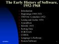 The Early History of Software, 1952-1968 PowerPoint PPT Presentation