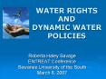 WATER RIGHTS AND DYNAMIC WATER POLICIES PowerPoint PPT Presentation