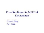 Error Resilience for MPEG-4 Environment