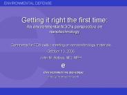 Getting it right the first time: An environmental NGO