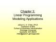 Chapter 3: Linear Programming Modeling Applications PowerPoint PPT Presentation
