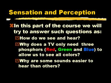 Sensation and Perception