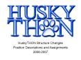 HuskyTHON Structure Changes PowerPoint PPT Presentation