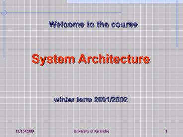 System Architecture presentation | free to view