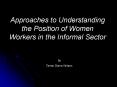 Approaches to Understanding the Position of Women Workers in the Informal Sector PowerPoint PPT Presentation