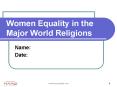 Women Equality in the Major World Religions PowerPoint PPT Presentation