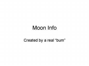 Moon Info